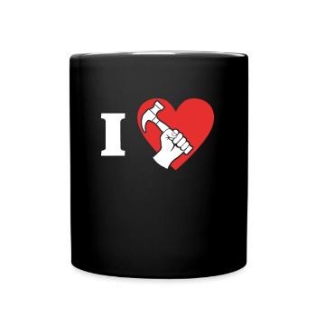 Couvreur Amour J’aime Toiture - Mug uni - noir - Devant