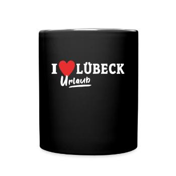 I Love Lübeck Liebe - Tasse einfarbig - Schwarz - Vorne