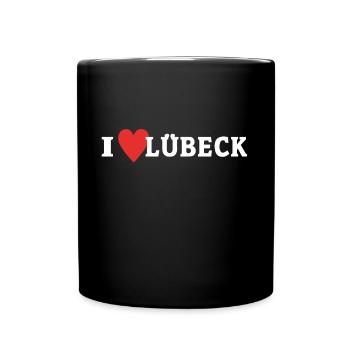 I Love Lübeck Liebe - Full Colour Mug - black - Front
