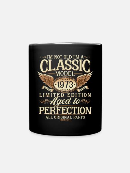 Jahrgang 1973 geboren Vintage Geburtstag Geschenk - Tasse einfarbig - Schwarz