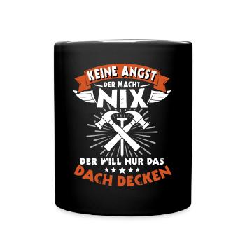 Dachdecker Handwerker Dachdecken - Tasse einfarbig - Schwarz - Vorne