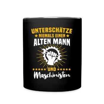 Maschinist Sprüche Maschinenführer - Tasse einfarbig - Schwarz - Vorne