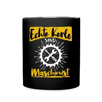 Maschinist Sprüche Maschinenführer - Tasse einfarbig - Schwarz - Vorne