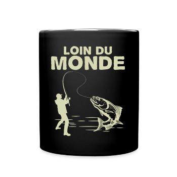 Pêcheur loin du monde Pêche Solitaire - Mug uni - noir - Devant
