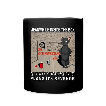 Inside the box: Schrödingers cat plans its REVENGE - Full Colour Mug - black - Front