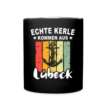 Lübeck Sprüche Hansestadt Luebeck - Tasse einfarbig - Schwarz - Vorne