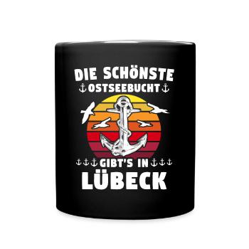 Lübeck Sprüche Hansestadt Luebeck - Tasse einfarbig - Schwarz - Vorne