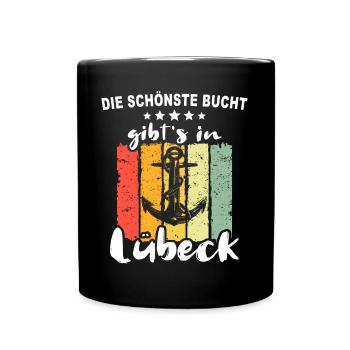 Lübeck Sprüche Hansestadt Luebeck - Tasse einfarbig - Schwarz - Vorne