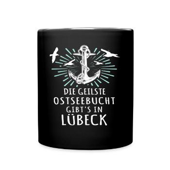 Lübeck Sprüche Hansestadt Luebeck - Tasse einfarbig - Schwarz - Vorne