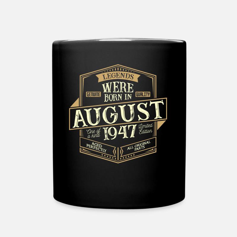 Août 1947 Anniversaire homme - Mug uni - noir