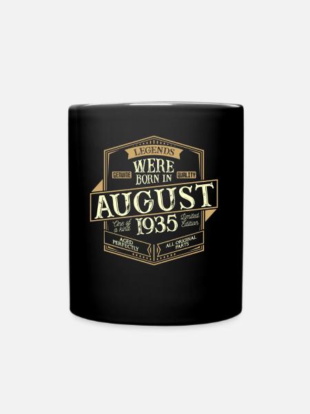 August 1935 Geburtstag Mann - Tasse einfarbig - Schwarz