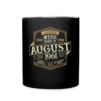 August 1961 birthday man - Full Colour Mug - black - Front