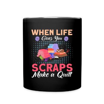 Seamstresses Quilting Lovers Quilting - Full Colour Mug - black - Front