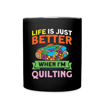 Seamstresses Quilting Lovers Quilting - Full Colour Mug - black - Front