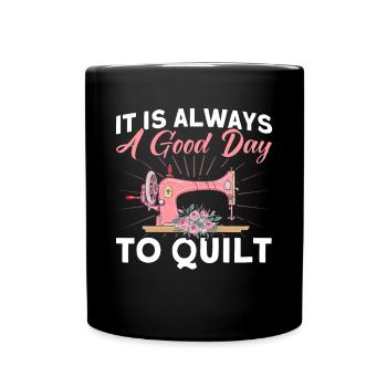 Seamstresses Quilting Lovers Quilting - Full Colour Mug - black - Front