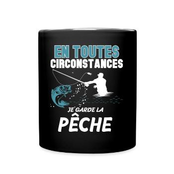 Je garde la peche Idée Cadeau Papa Pêcheur - Mug uni - noir - Devant