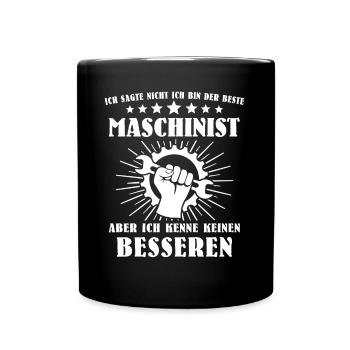 Maschinist - Tasse einfarbig - Schwarz - Vorne