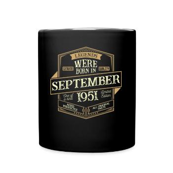 Septembre 1951 Anniversaire Homme - Mug uni - noir - Devant