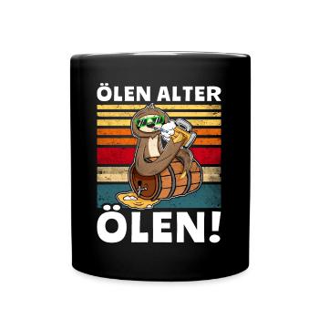 Löten Digga Bier Trinksprüche Saufshirt - Tasse einfarbig - Schwarz - Vorne