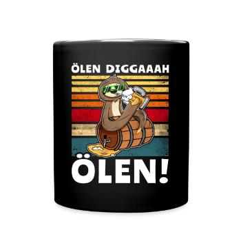Löten Digga Bier Trinksprüche Saufshirt - Tasse einfarbig - Schwarz - Vorne