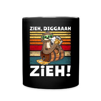 Löten Digga Bier Trinksprüche Saufshirt - Tasse einfarbig - Schwarz - Vorne