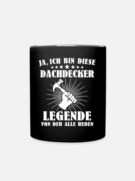 Dachdecker - Tasse einfarbig - Schwarz