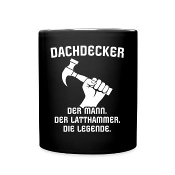 Dachdecker Dachdecken - Tasse einfarbig - Schwarz - Vorne
