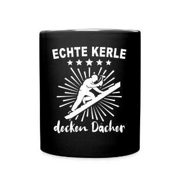 Dachdecker Dachdecken - Tasse einfarbig - Schwarz - Vorne
