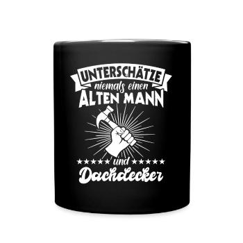 Dachdecker Dachdecken - Tasse einfarbig - Schwarz - Vorne