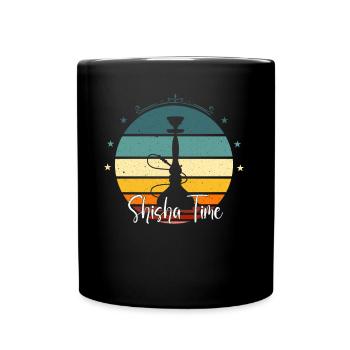 Shisha Time Shisha Geschenk für Shisha Liebhaber - Tasse einfarbig - Schwarz - Vorne