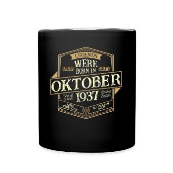 Oktober 1937 Geburtstag Mann - Tasse einfarbig - Schwarz - Vorne