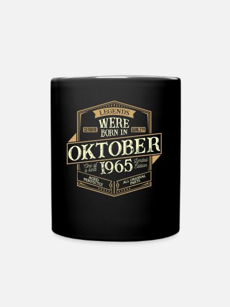 Oktober 1965 Geburtstag Mann - Tasse einfarbig - Schwarz