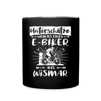Ebike Wismar Ebiking Wismarer E-Biker - Tasse einfarbig - Schwarz - Vorne