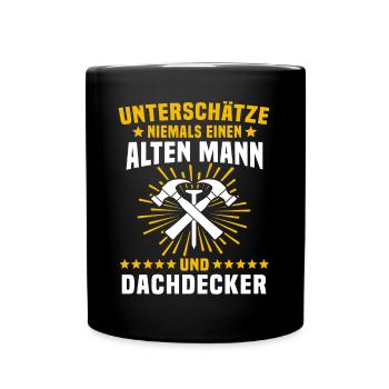 Dachdecker Handwerker Dachdecken - Tasse einfarbig - Schwarz - Vorne