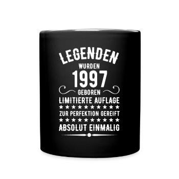 Legende 1997 25. Geburtstag Geschenk - Tasse einfarbig - Schwarz - Vorne