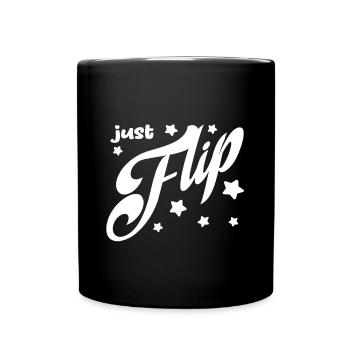 Just Flip - Tumble Funny Cheerleading Design - Mug uni - noir - Devant