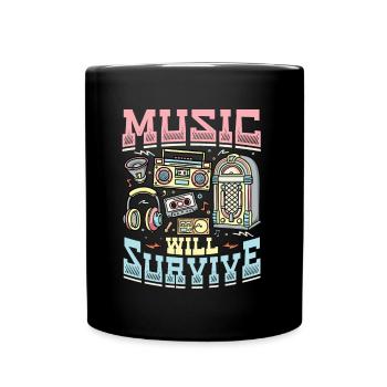 La musique survivra à la musique de la vieille école - Mug uni - noir - Devant