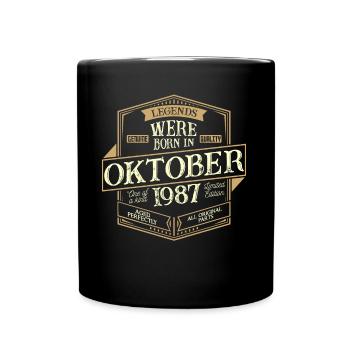 Homme d'anniversaire d'octobre 1987 - Mug uni - noir - Devant