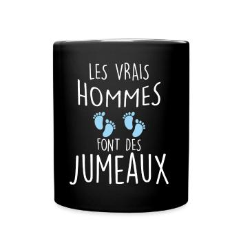 Papa de jumeaux Annonce Naissance Humour - Mug uni - noir - Devant