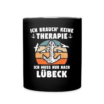 Lübeck Ostsee Lübecker Sprüche - Tasse einfarbig - Schwarz - Vorne