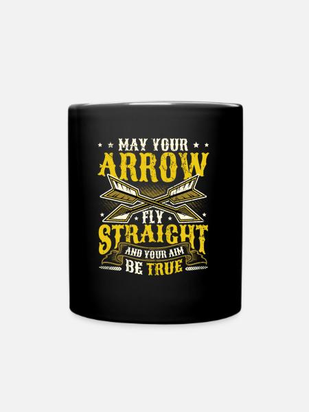May your arrow fly straight to the finish. - Full Colour Mug - black