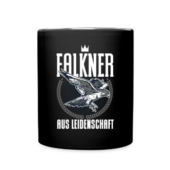 Greifvogel Beizjagd Spruch Falkner Vogelfreunde - Tasse einfarbig - Schwarz - Vorne