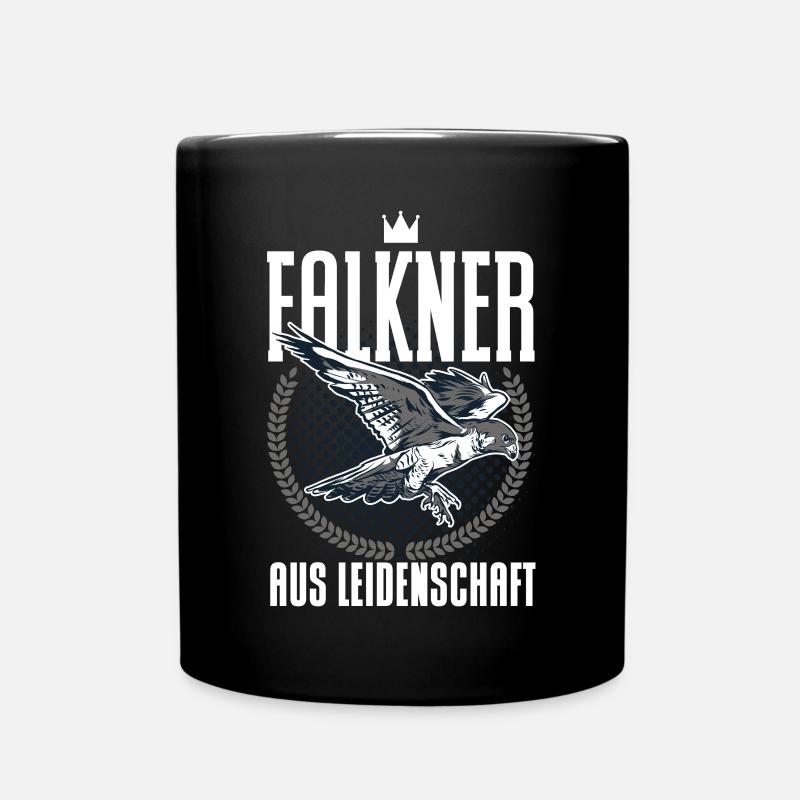 Greifvogel Beizjagd Spruch Falkner Vogelfreunde - Tasse einfarbig - Schwarz
