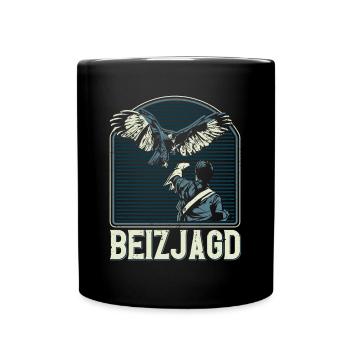 Greifvogel Beizjagd Spruch Falkner Vogelfreunde - Tasse einfarbig - Schwarz - Vorne