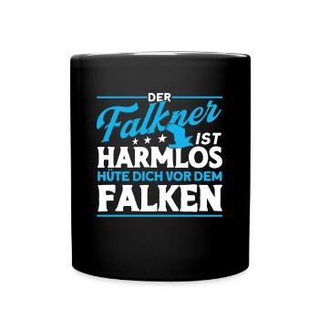 Greifvogel Beizjagd Spruch Falkner Vogelfreunde - Tasse einfarbig - Schwarz - Vorne