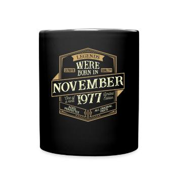 November 1977 Geburtstag Mann - Tasse einfarbig - Schwarz - Vorne