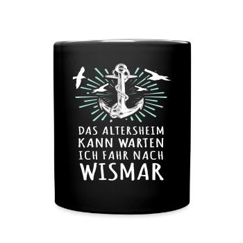 Wismar Ostsee Urlaub - Tasse einfarbig - Schwarz - Vorne