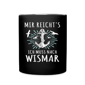 Wismar Ostsee Urlaub - Tasse einfarbig - Schwarz - Vorne