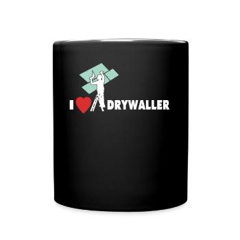 I Love Drywall Love Drywall Builder - Full Colour Mug - black - Front