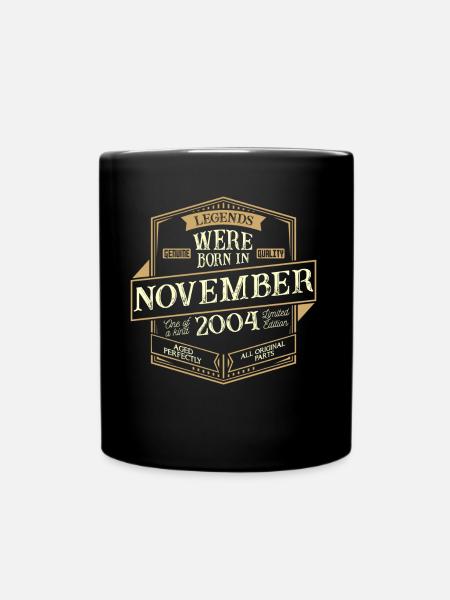 November 2004 Geburtstag Mann - Tasse einfarbig - Schwarz